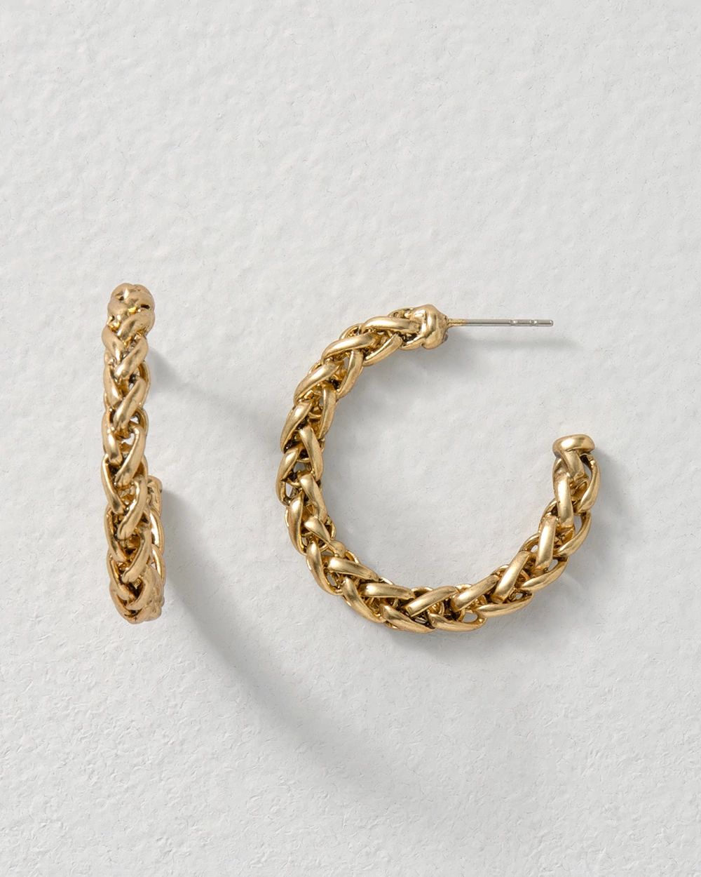 Goldtone Chain Hoop Earrings click to view larger image.