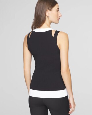 Colorblock Cutout Sweater Tank