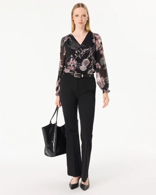V-neck Crepe Blouse click to view larger image.