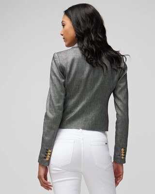 Cropped Linen-Blend Studio Blazer