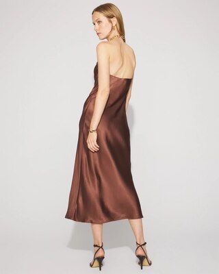 Petite Chain Detail Satin Slip Dress click to view larger image.