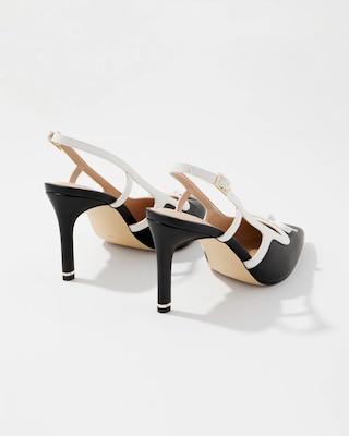 Contrast Bow Slingback Pumps click to view larger image.