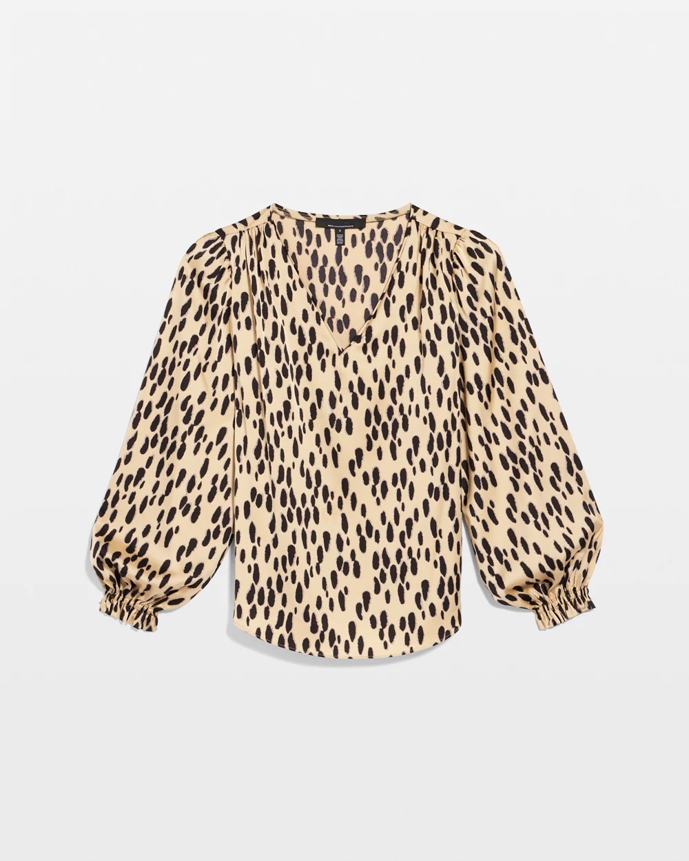 Ruffle Cuff Satin Blouse