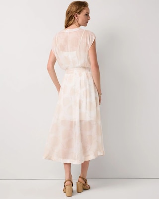 V-neck Tie-Waist Midi Dress click to view larger image.