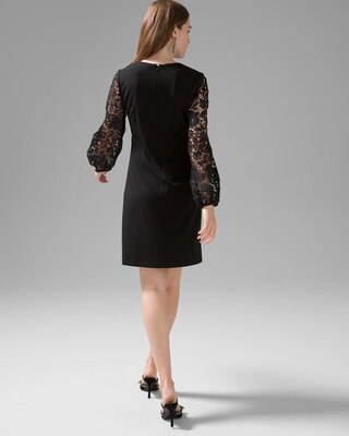 White House Black Market Red Paisley Print Embroidered Trim Knit Shift Dress S