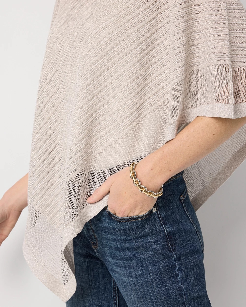 Metallic Asymmetrical Poncho - image 3