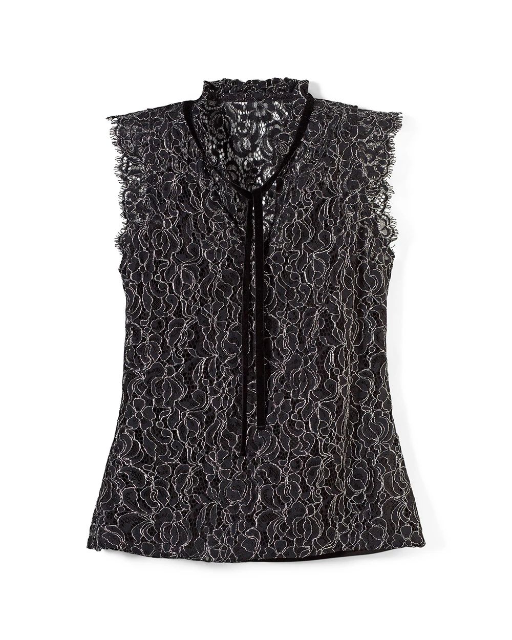 Sleeveless Lace High-Neck Shell