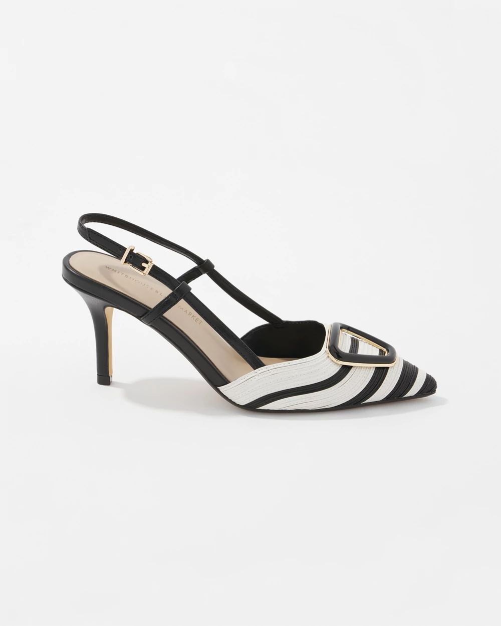Black + White Contrast Slingback Pump