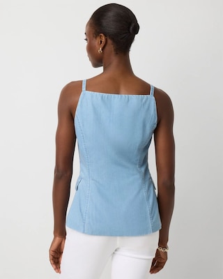 Featherweight Denim Longline Vest click to view larger image.