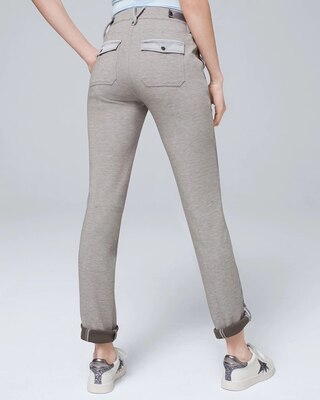 WHBM WKND Satin Trim Knit Cropped Pant