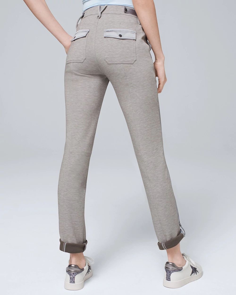 WHBM WKND Satin Trim Knit Cropped Pant