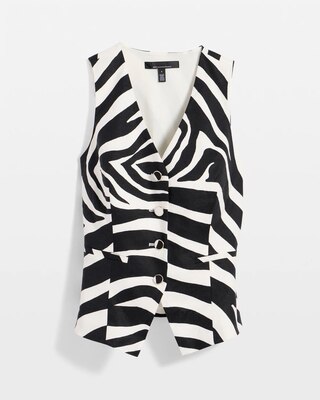 Linen-Blend Zebra Vest click to view larger image.