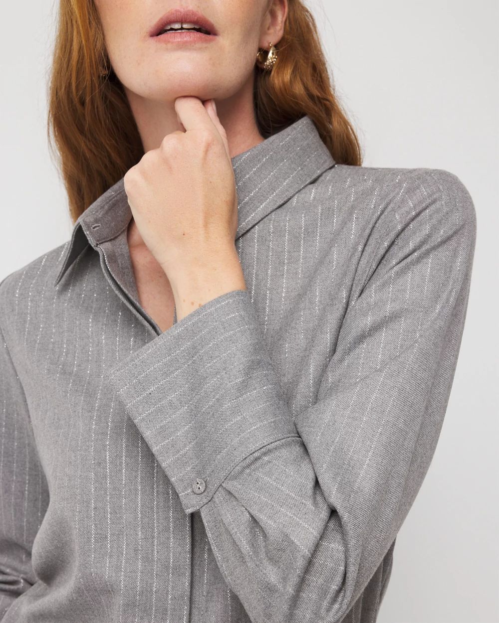 Pinstripe Tuxedo Cuff Shirt click to view larger image.