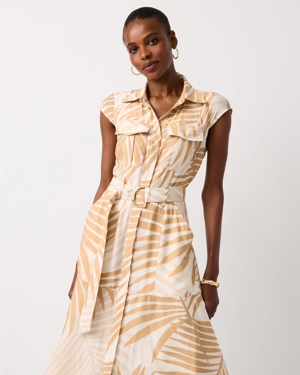 Floral Utility Shirt Dress
