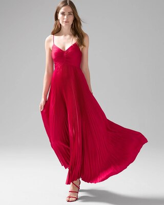 Satin Pleated Maxi Dress