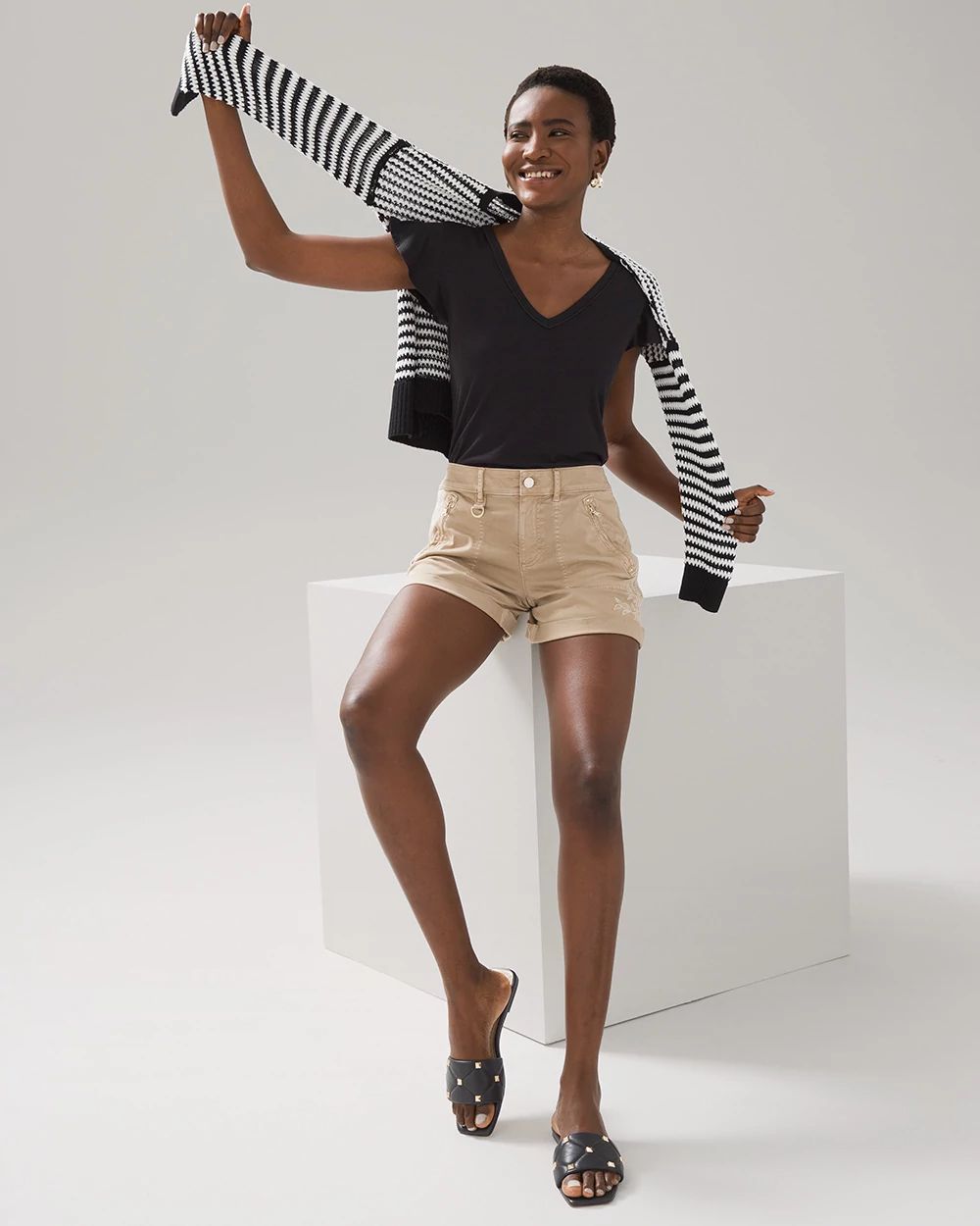 Mid-Rise Pret-A-Play Embroidered Shorts