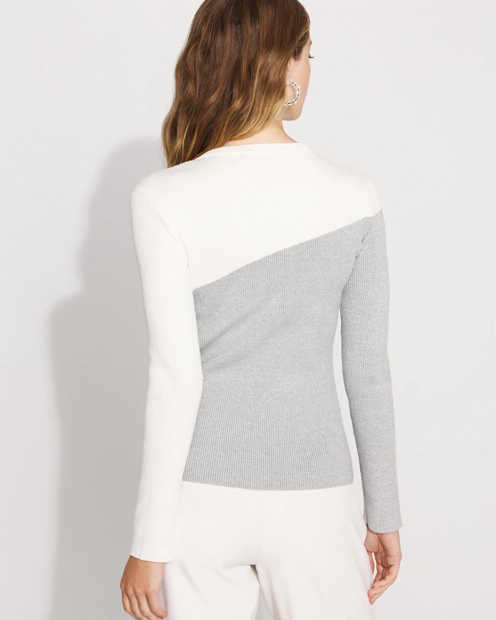 Shimmer Colorblock Pullover Sweater - image 4