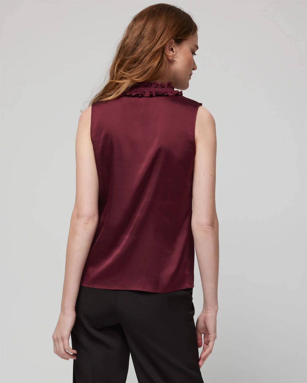 Satin Ruched Neck Shell