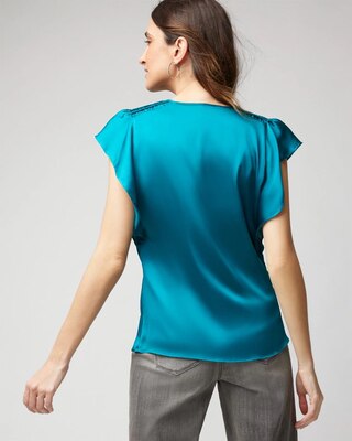Flutter-Sleeve V-Neck Top