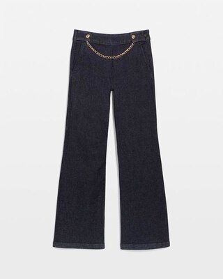 Chain Detail Extra High Rise Wide-Leg Jean click to view larger image.