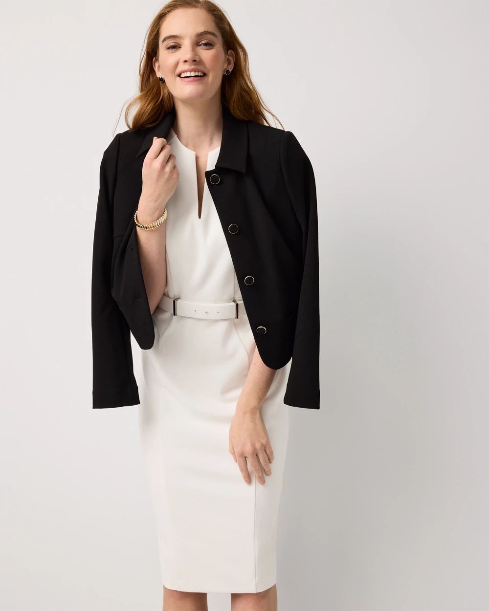 Petite Knit Crepe Sheath Dress