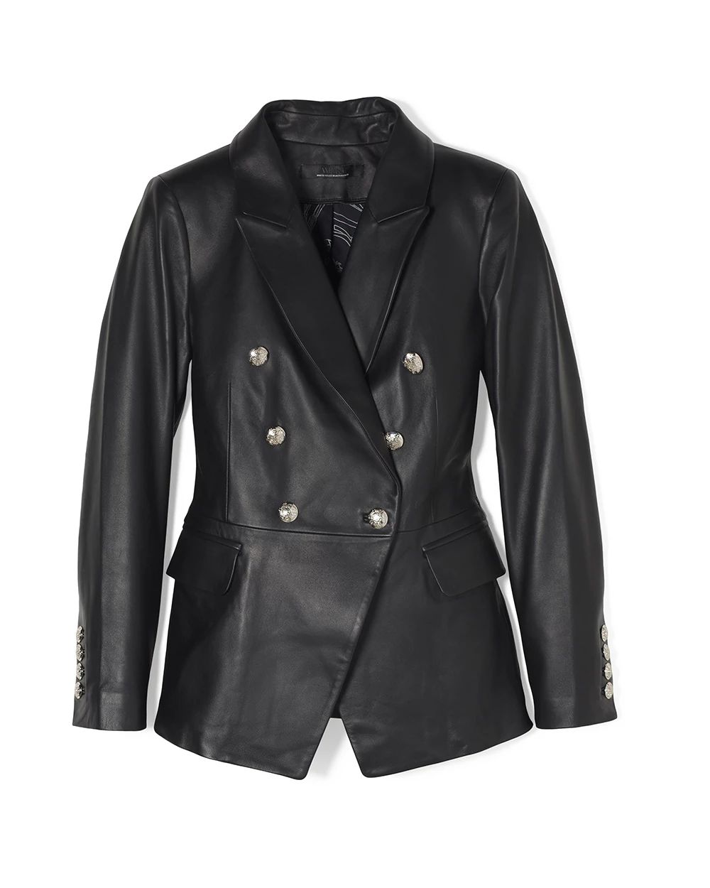 WHBM® Studio Leather Blazer click to view larger image.
