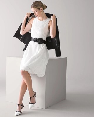 Petite Lace Fit & Flare Dress