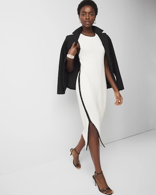 Contrast Trim Sweater Dress click to view larger image.