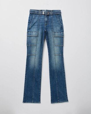 High-Rise Cargo Bootcut Jeans
