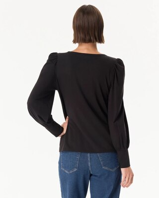 Blouson Sleeve V-neck Top click to view larger image.