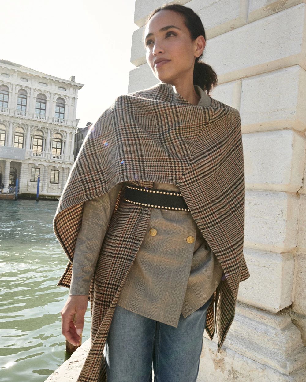 Plaid Wrap Coat