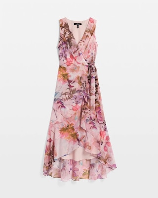 V-Neck Ruffle Wrap Dress click to view larger image.