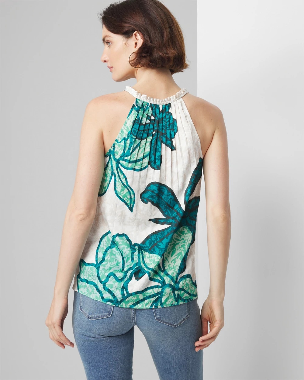 Printed Pleated Top