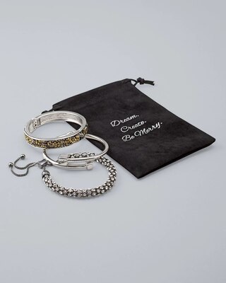 Silvertone and Crystal Friendship Bracelet