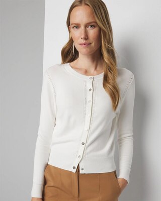 Petite Black + White Colorblock Cardigan