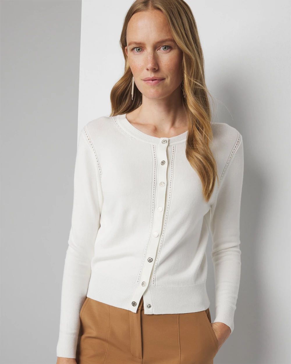 Pointelle Cardigan Sweater