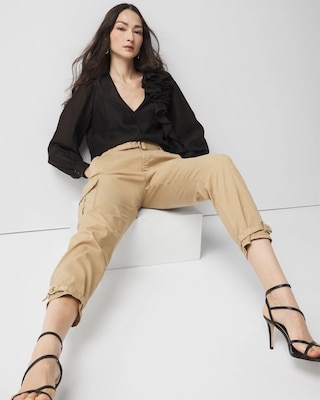 Petite Extra High-Rise Pret Cargo Tapered Ankle Pant click to view larger image.