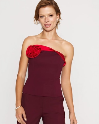 Floral Applique Ponte Bustier