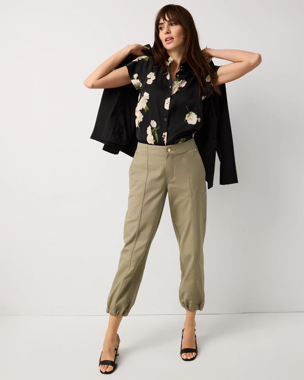 Petite Pret Mid Rise Relaxed Ankle Pant