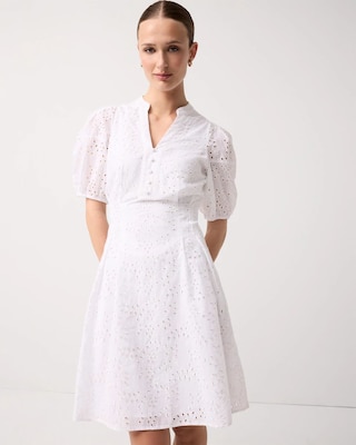 Eyelet Cotton Mini Dress
