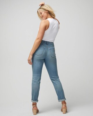 Mid Rise Everyday Soft Denim™ Destructed Girlfriend Jeans