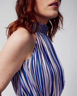 Pleated Halter Dress with Lurex