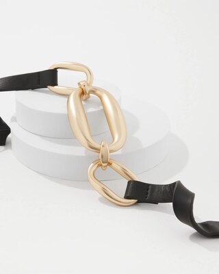 Links Faux Leather Skinny Belt click to view larger image.