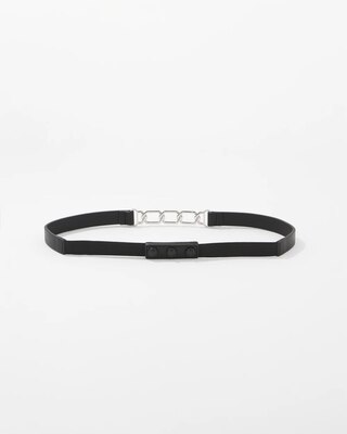 Silver Chain + Faux Leather Stretch Belt click to view larger image.