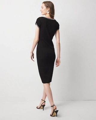 Braided Trim Sweater Dress click to view larger image.