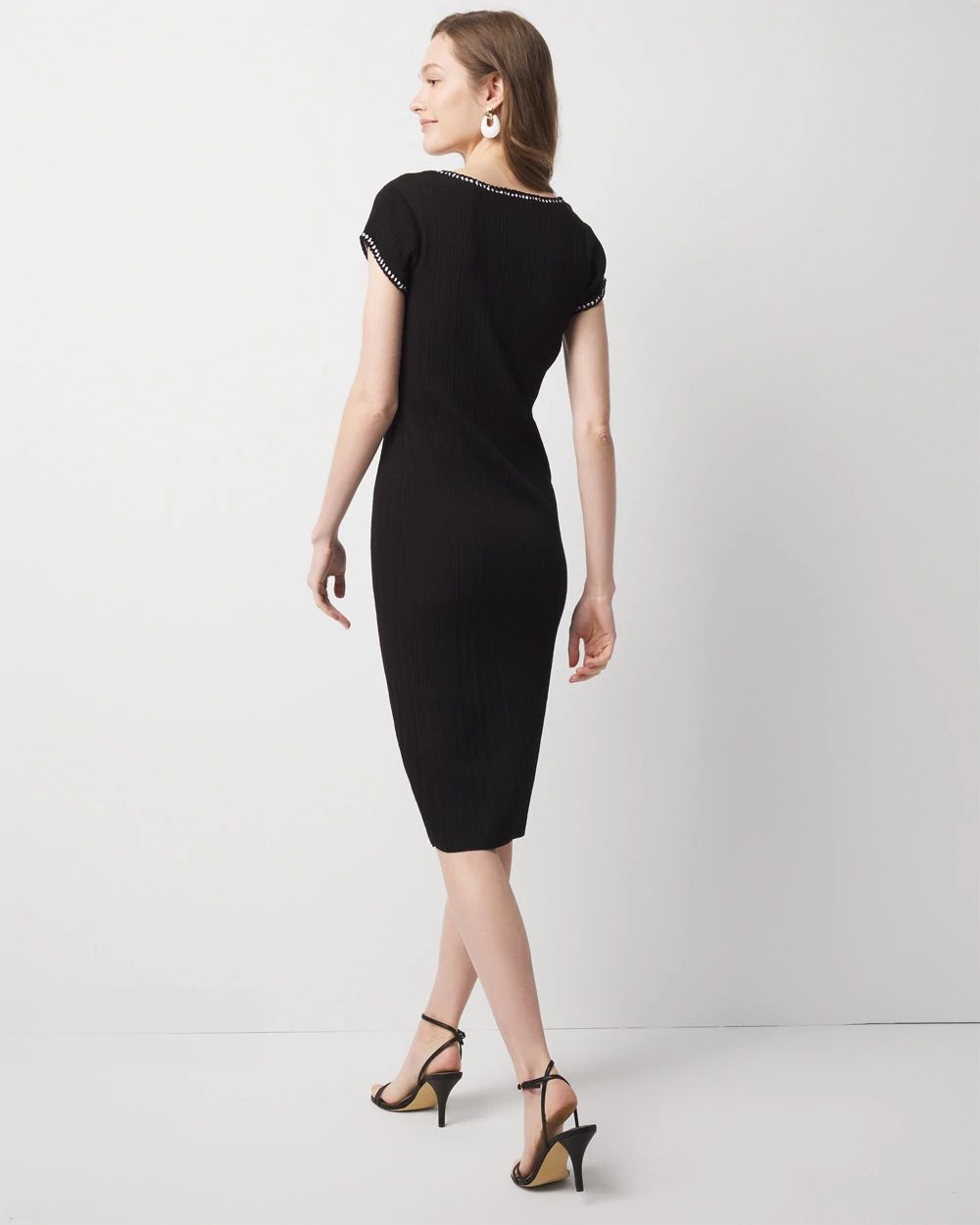 Petite Braided Trim Sweater Dress