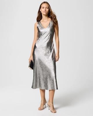 Metallic Slip Dress