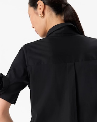 Rosette Sleeve Poplin Shirt click to view larger image.