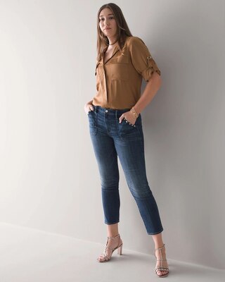 Curvy High-Rise Everyday Soft Denim™ Studded Cropped Jeans