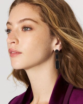 Hematite + Pavé Earrings click to view larger image.